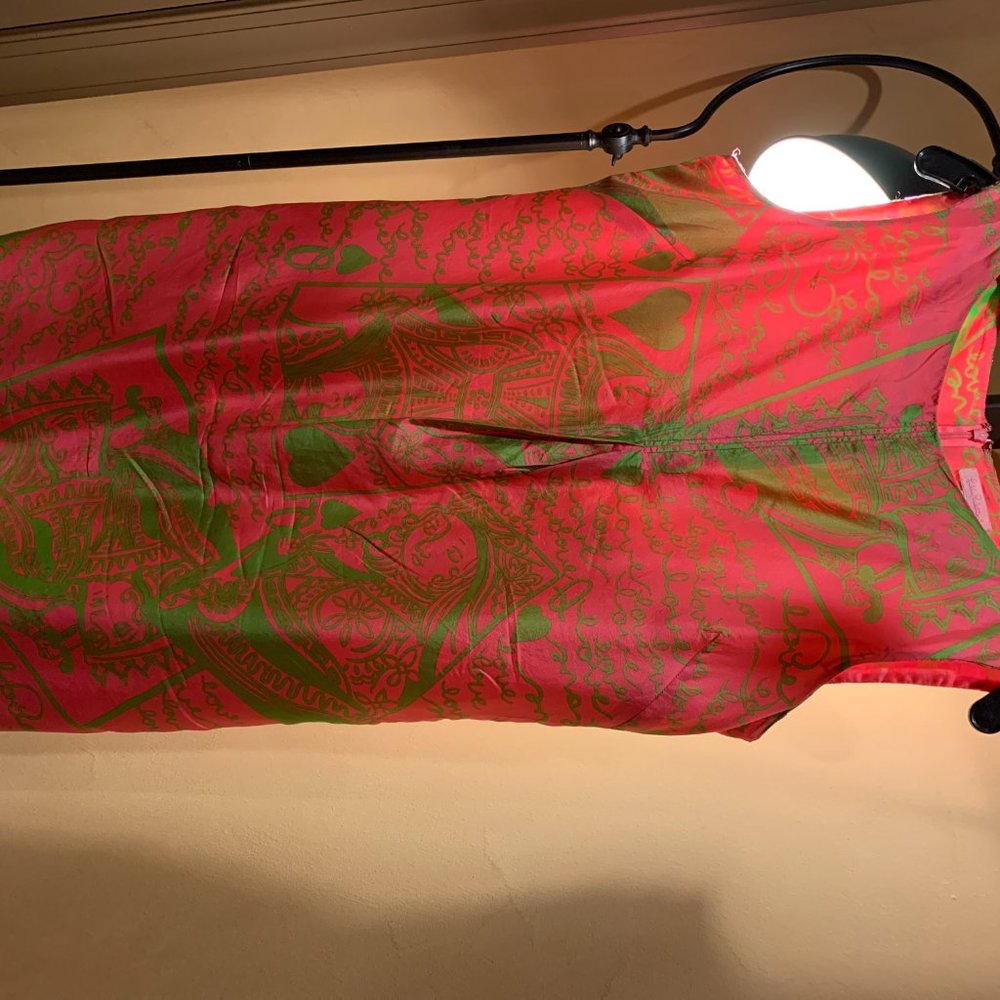 Sleeveless mini silk dress
